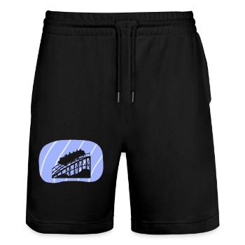 Montagnes russes de grande roue de fête foraine - Short de jogging bio TRAINER Stanley/Stella unisexe - noir - Devant - Nik (191cm) & Marisol (170cm)