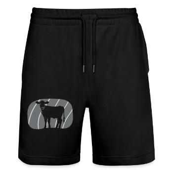 Vegan Meat Plant-Based - Stanley/Stella Trainer Unisex Organic Jogging Shorts - black - Front - Nik (191cm) & Marisol (170cm)
