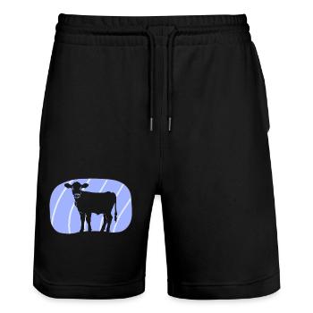 Vegan Meat Organic - Stanley/Stella Trainer Unisex Organic Jogging Shorts - black - Front - Nik (191cm) & Marisol (170cm)