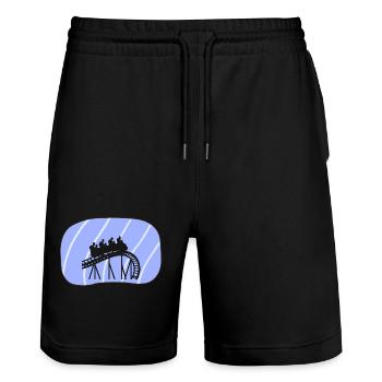 Montagnes russes Grande Roue Chapiteau - Short de jogging bio TRAINER Stanley/Stella unisexe - noir - Devant - Nik (191cm) & Marisol (170cm)