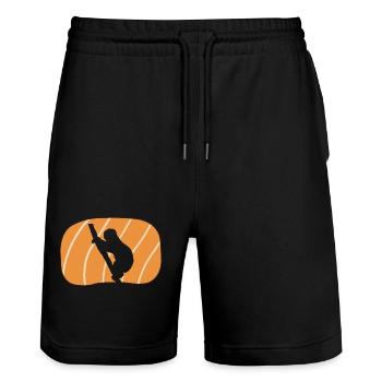 Sloth Fatigue Rest - Stanley/Stella Trainer Unisex Organic Jogging Shorts - black - Front - Nik (191cm) & Marisol (170cm)
