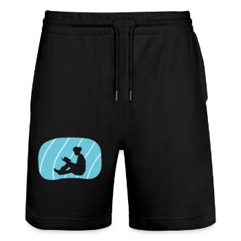Lire Bookworm - Short de jogging bio TRAINER Stanley/Stella unisexe - noir - Devant - Nik (191cm) & Marisol (170cm)