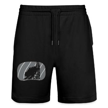 Roller coaster carnival funfair - Stanley/Stella Trainer Unisex Organic Jogging Shorts - black - Front - Nik (191cm) & Marisol (170cm)