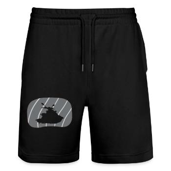 Jetski Motorschlitten - Stanley/Stella Unisex Bio Joggingshorts Trainer  - Schwarz - Vorne - Nik (191cm) & Marisol (170cm)