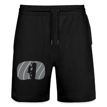 Klettern Kletterer Kletteraffe - Stanley/Stella Unisex Bio Joggingshorts Trainer  - Schwarz - Vorne - Nik (191cm) & Marisol (170cm)