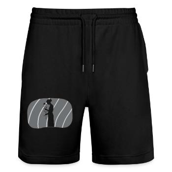 Arrosoir de fleuriste - Short de jogging bio TRAINER Stanley/Stella unisexe - noir - Devant - Nik (191cm) & Marisol (170cm)