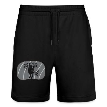 Lazy Sloth Rest - Stanley/Stella Trainer Unisex Organic Jogging Shorts - black - Front - Nik (191cm) & Marisol (170cm)