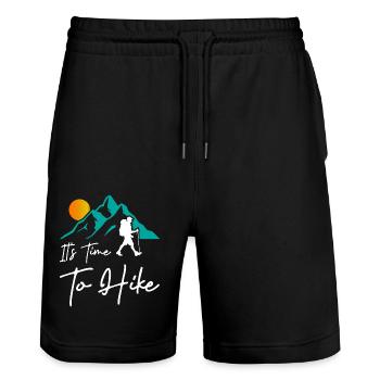 Its Time To Hike - Stanley/Stella Trainer Unisex Organic Jogging Shorts - black - Front - Nik (191cm) & Marisol (170cm)