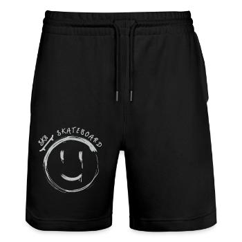 Skateboard Skater Skaten - Stanley/Stella Unisex Bio Joggingshorts Trainer  - Schwarz - Vorne - Nik (191cm) & Marisol (170cm)