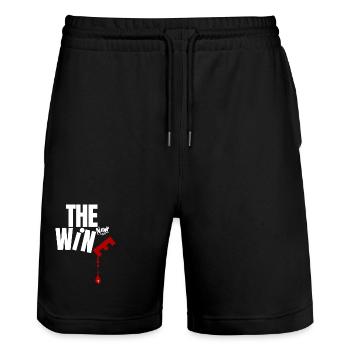 DER NEUE WEIN - Stanley/Stella Unisex Bio Joggingshorts Trainer  - Schwarz - Vorne - Nik (191cm) & Marisol (170cm)