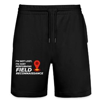 Field Reconnaissance GIS Surveyor Mapping Humor - Stanley/Stella Trainer Unisex Organic Jogging Shorts - black - Front - Nik (191cm) & Marisol (170cm)