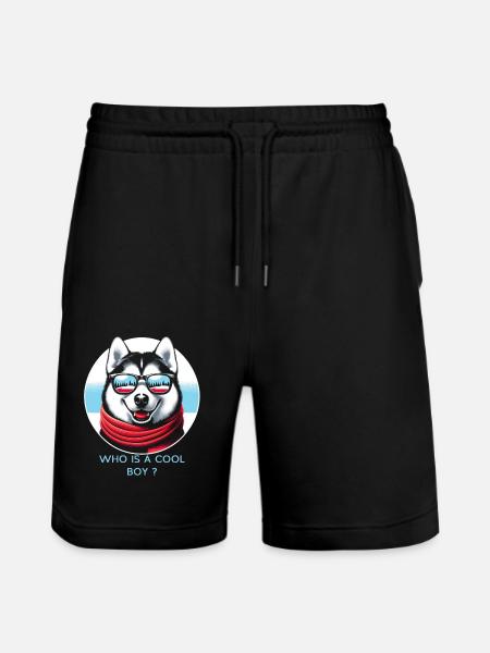 Cool Husky Showcase - Stanley/Stella Trainer Unisex Organic Jogging Shorts - black