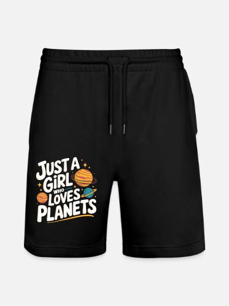 Planet Solar System Astronomy Space - Stanley/Stella Trainer Unisex Organic Jogging Shorts - black