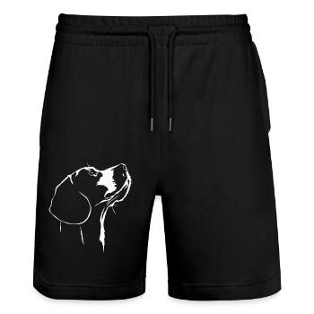 Beagle Silhouette Chien Chien Wilsigns - Short de jogging bio TRAINER Stanley/Stella unisexe - noir - Devant - Nik (191cm) & Marisol (170cm)