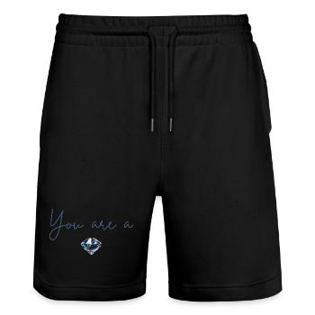You're a diamond - Stanley/Stella Trainer Unisex Organic Jogging Shorts - black - Front - Nik (191cm) & Marisol (170cm)