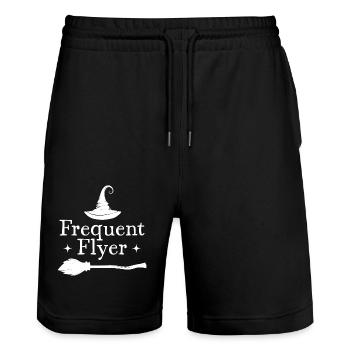 Frequent Flyer Halloween - Stanley/Stella Trainer Unisex Organic Jogging Shorts - black - Front - Nik (191cm) & Marisol (170cm)