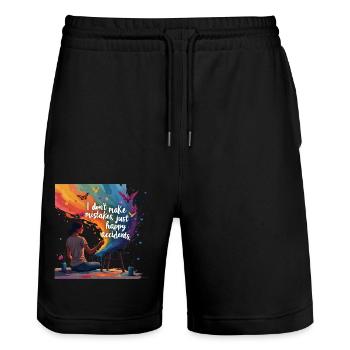 Ölmalerei In Der Natur für Maler Und Künstler - Stanley/Stella Unisex Bio Joggingshorts Trainer  - Schwarz - Vorne - Nik (191cm) & Marisol (170cm)