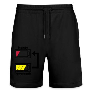 Ladevorgang - Stanley/Stella Unisex Bio Joggingshorts Trainer  - Schwarz - Vorne - Nik (191cm) & Marisol (170cm)