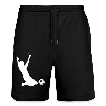 Footballeur - Short de jogging bio TRAINER Stanley/Stella unisexe - noir - Devant - Nik (191cm) & Marisol (170cm)