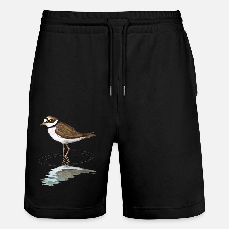Kleiner Ringelregenpfeifer - Stanley/Stella Unisex Bio Joggingshorts Trainer  - Schwarz