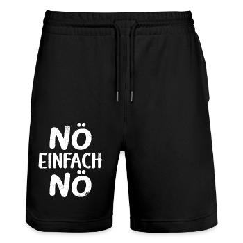 Nö einfach Nö - Stanley/Stella Unisex Bio Joggingshorts Trainer  - Schwarz - Vorne - Nik (191cm) & Marisol (170cm)