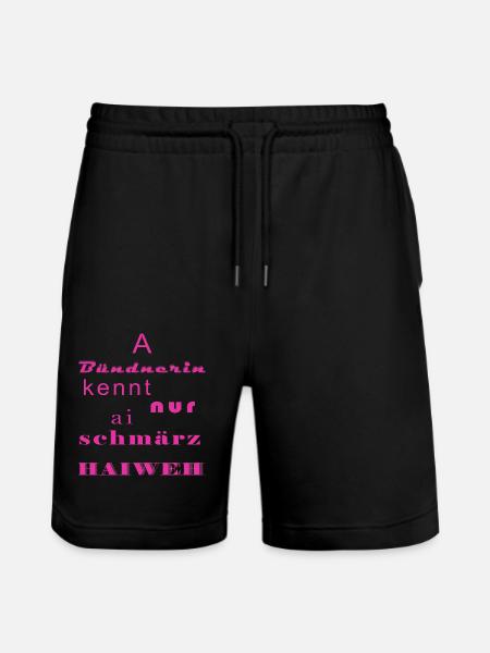 bündnerin - Stanley/Stella Unisex Bio Joggingshorts Trainer - Schwarz