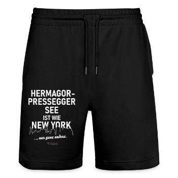 Hermagor-Pressegger See - Stanley/Stella Unisex Bio Joggingshorts Trainer  - Schwarz - Vorne - Nik (191cm) & Marisol (170cm)