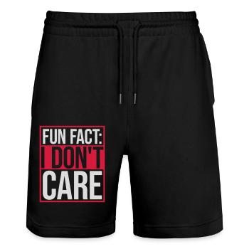 I dont care fact - Stanley/Stella Unisex Bio Joggingshorts Trainer  - Schwarz - Vorne - Nik (191cm) & Marisol (170cm)