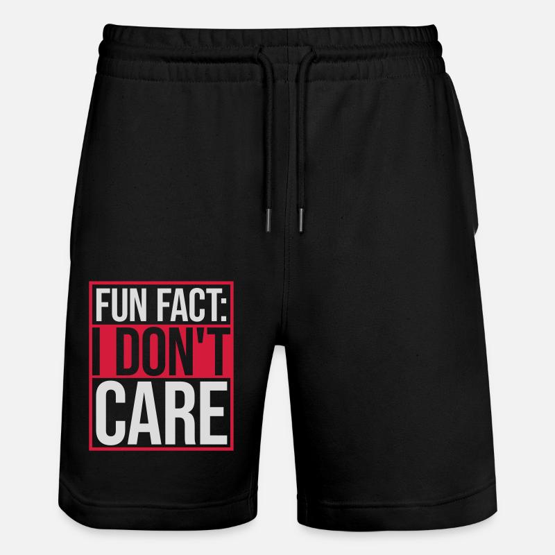I don't care fact - Stanley/Stella Trainer Unisex Organic Jogging Shorts - black