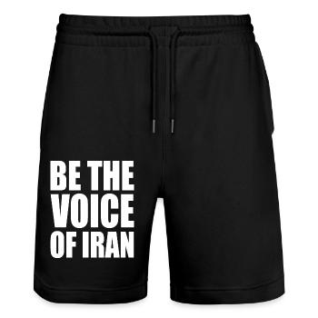 Be the voice of iran - Stanley/Stella Unisex Bio Joggingshorts Trainer  - Schwarz - Vorne - Nik (191cm) & Marisol (170cm)