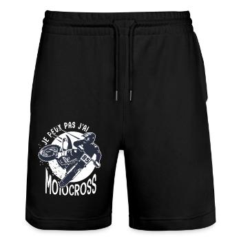 Motocross je peux pas j ai motocross sport moto - Short de jogging bio TRAINER Stanley/Stella unisexe - noir - Devant - Nik (191cm) & Marisol (170cm)