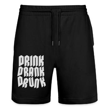 drink drank drunk Zitat - Stanley/Stella Unisex Bio Joggingshorts Trainer  - Schwarz - Vorne - Nik (191cm) & Marisol (170cm)