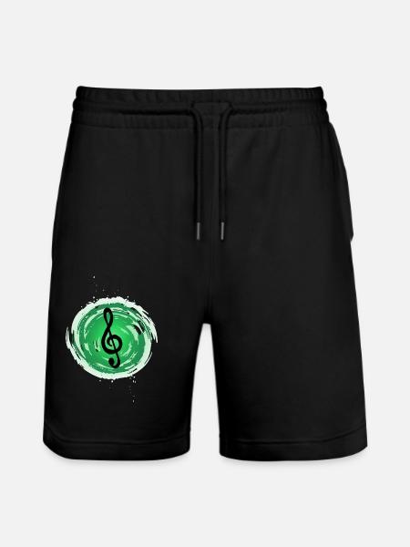 musikalisches Statement - Stanley/Stella Unisex Bio Joggingshorts Trainer - Schwarz