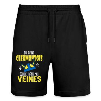 Rugby sang Clermontois supporters clermont Rugby - Short de jogging bio TRAINER Stanley/Stella unisexe - noir - Devant - Nik (191cm) & Marisol (170cm)