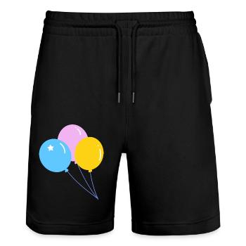 Joli ballon de fête coloré - Short de jogging bio TRAINER Stanley/Stella unisexe - noir - Devant - Nik (191cm) & Marisol (170cm)