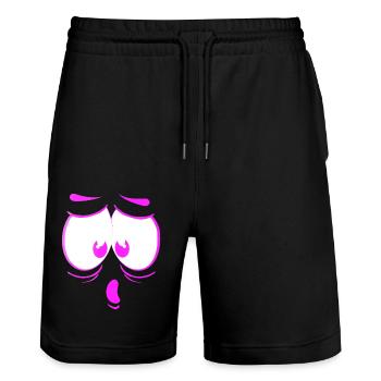 crazy face happy cartoon happy face cartoon - Stanley/Stella Trainer Unisex Organic Jogging Shorts - black - Front - Nik (191cm) & Marisol (170cm)