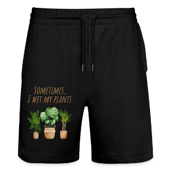 Planter - Short de jogging bio TRAINER Stanley/Stella unisexe - noir - Devant - Nik (191cm) & Marisol (170cm)