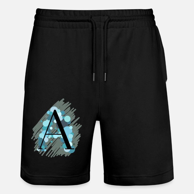 Buchstabe A - türkis - Stanley/Stella Unisex Bio Joggingshorts Trainer  - Schwarz