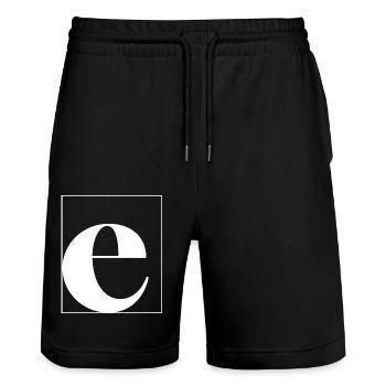 Buchstabenalphabet e - Stanley/Stella Unisex Bio Joggingshorts Trainer  - Schwarz - Vorne - Nik (191cm) & Marisol (170cm)