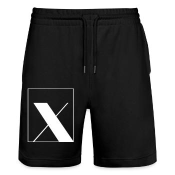 Lettre alphabet x - Short de jogging bio TRAINER Stanley/Stella unisexe - noir - Devant - Nik (191cm) & Marisol (170cm)