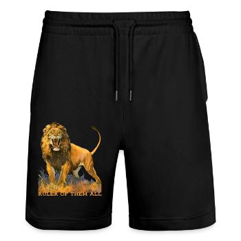 Wildtiere - Stanley/Stella Unisex Bio Joggingshorts Trainer  - Schwarz - Vorne - Nik (191cm) & Marisol (170cm)