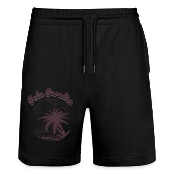 Sommer - Stanley/Stella Unisex Bio Joggingshorts Trainer  - Schwarz - Vorne - Nik (191cm) & Marisol (170cm)