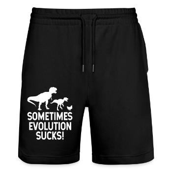 Student Studieren Schule Lustiger Spruch - Stanley/Stella Unisex Bio Joggingshorts Trainer  - Schwarz - Vorne - Nik (191cm) & Marisol (170cm)