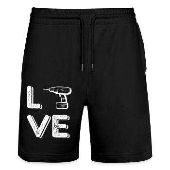 Artisan bricoleur Artisan Artisan Outil Construction - Short de jogging bio TRAINER Stanley/Stella unisexe - noir - Devant - Nik (191cm) & Marisol (170cm)
