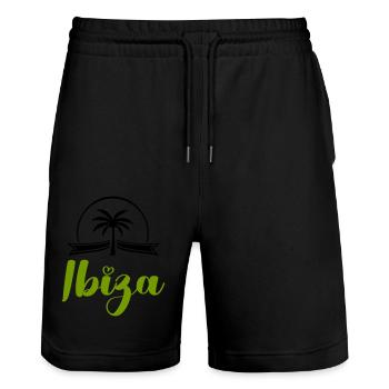 Ibiza - Short de jogging bio TRAINER Stanley/Stella unisexe - noir - Devant - Nik (191cm) & Marisol (170cm)