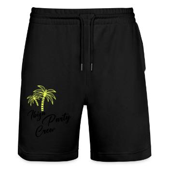 Ibiza Party Crew - Short de jogging bio TRAINER Stanley/Stella unisexe - noir - Devant - Nik (191cm) & Marisol (170cm)