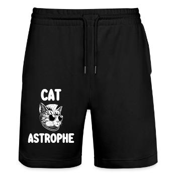 catastrophe - Short de jogging bio TRAINER Stanley/Stella unisexe - noir - Devant - Nik (191cm) & Marisol (170cm)