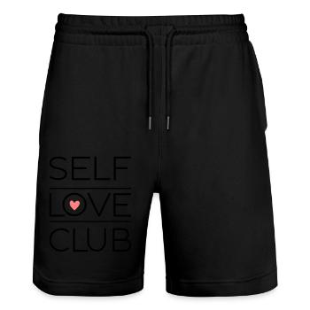 Club d’amour de soi - Short de jogging bio TRAINER Stanley/Stella unisexe - noir - Devant - Nik (191cm) & Marisol (170cm)
