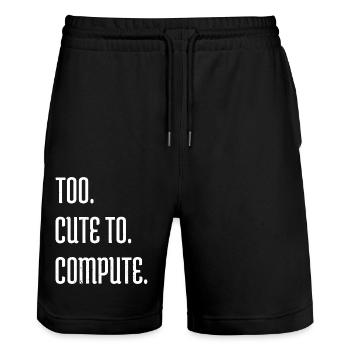 statement hacking coding hacking code - Stanley/Stella Unisex Bio Joggingshorts Trainer  - Schwarz - Vorne - Nik (191cm) & Marisol (170cm)