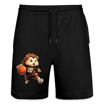 Hérisson de basket-ball - Short de jogging bio TRAINER Stanley/Stella unisexe - noir - Devant - Nik (191cm) & Marisol (170cm)